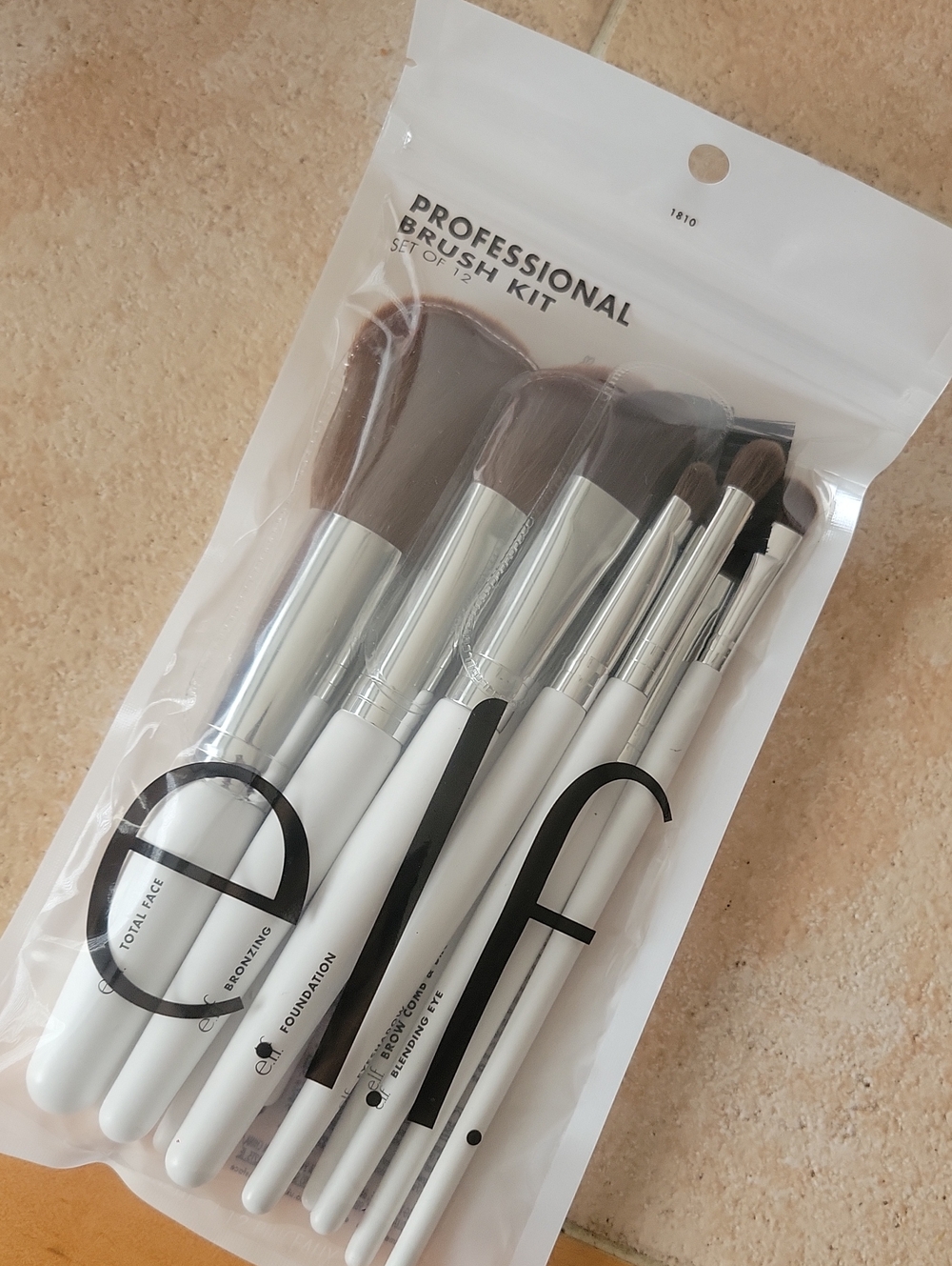 ELF White and Silver Professional Makeup Brush Set - 12 Piece